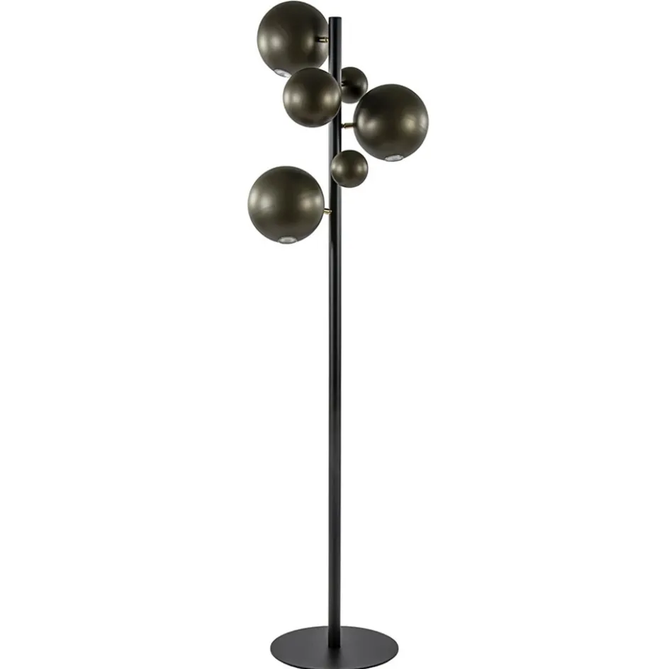 3-Lichts design vloerlamp zwart met platinum bollen>Straluma Discount