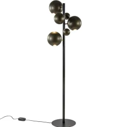 3-Lichts design vloerlamp zwart met platinum bollen>Straluma Discount