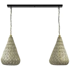 2-Lichts eettafelhanglamp mat goud/zwart oriental>Straluma Sale
