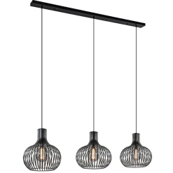 3-Lichts eettafelhanglamp onion mat zwart>Straluma Hot