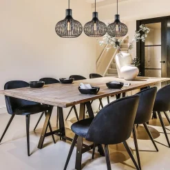 3-Lichts eettafelhanglamp onion mat zwart></noscript>Straluma Hot