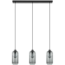 3-Lichts eettafelhanglamp smoke glas cilinder>Straluma