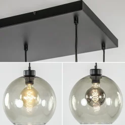 8-Lichts eettafelhanglamp smoke glas + GU10 spots></noscript>Straluma New