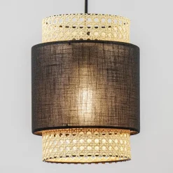 3-Lichts eettafelhanglamp webbing met zwart><noscript><img width=