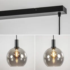 4-lichts eettafelhanglamp zwart met smoke glazen bollen></noscript>Straluma Best