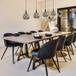 4-lichts eettafelhanglamp zwart met smoke glazen bollen></noscript>Straluma Best