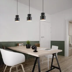 3-Lichts eettafelhanglamp zwart met goud accent><noscript><img width=