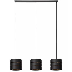 3-Lichts eettafelhanglamp zwart met goud>Straluma Sale