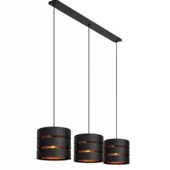 3-Lichts eettafelhanglamp zwart met goud><noscript><img width=