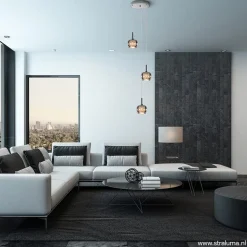 3-Lichts hanglamp chroom met smokey glazen kappen></noscript>Straluma Best