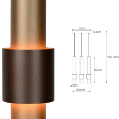 3-Lichts hanglamp LED cilinders bruin rond><noscript><img width=