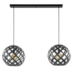 2-Lichts hanglamp Scandinavisch/landelijk mat zwart>Straluma Best