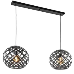 2-Lichts hanglamp Scandinavisch/landelijk mat zwart>Straluma Best