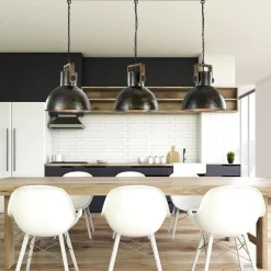 3-Lichts hanglamp Shelly landelijk metaal met hout></noscript>Straluma Best