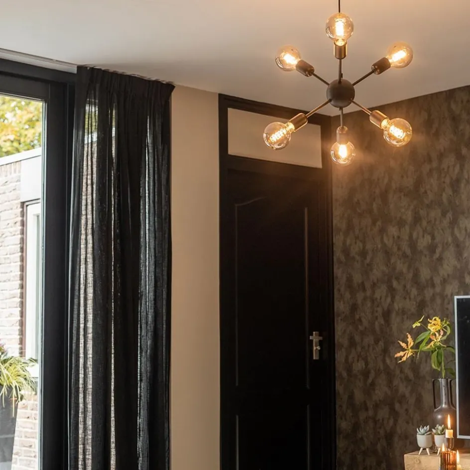 6-Lichts hanglamp zwart exclusief lichtbron>Straluma New