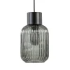 1-Lichts hanglamp zwart met smoke glazen cilinder>Straluma Outlet