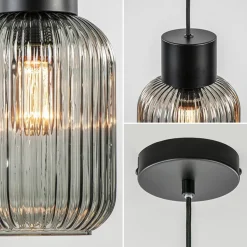 1-Lichts hanglamp zwart met smoke glazen cilinder></noscript>Straluma Outlet