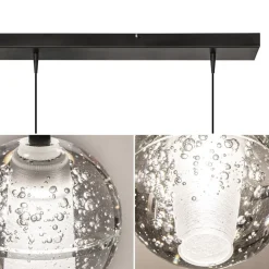 3-Lichts hanglamp zwart met helder glazen bollen></noscript>Straluma Discount