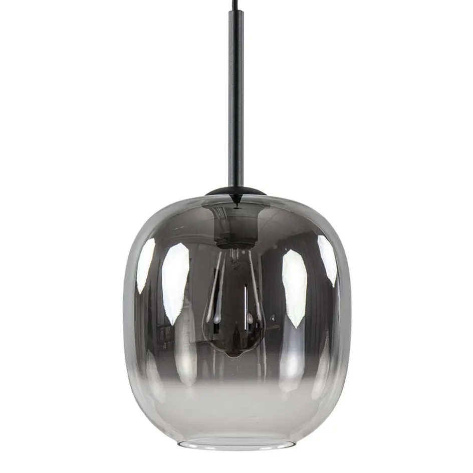 1-Lichts hanglamp zwart met smoke/helder glas>Straluma Best