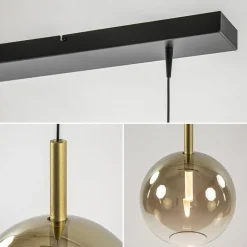 3-Lichts LED eettafelhanglamp met gold fading glas></noscript>Straluma Best