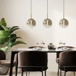 3-Lichts LED eettafelhanglamp met gold fading glas></noscript>Straluma Best