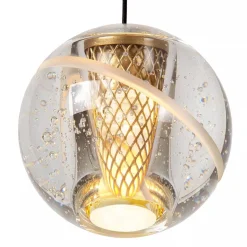 5-Lichts LED eettafelhanglamp goud met glas><noscript><img width=