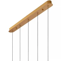 5-Lichts LED eettafelhanglamp goud met glas><noscript><img width=