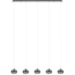 5-Lichts LED eettafelhanglamp smoke glas dimbaar>Straluma Sale