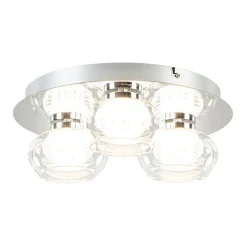3-Lichts LED plafondlamp chroom met helder glas>Straluma Sale