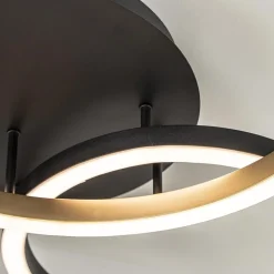 3-Lichts LED plafondlamp zwart/goud 3-standen dimbaar><noscript><img width=