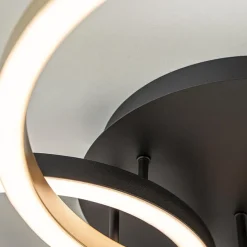 3-Lichts LED plafondlamp zwart/goud 3-standen dimbaar><noscript><img width=