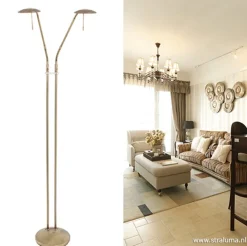 2-Lichts leeslamp brons LED dimbaar></noscript>Straluma Best