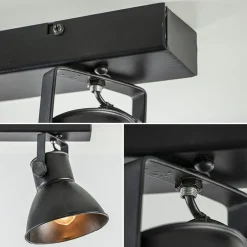 2-Lichts metalen plafondlamp Eliano mat zwart><noscript><img width=