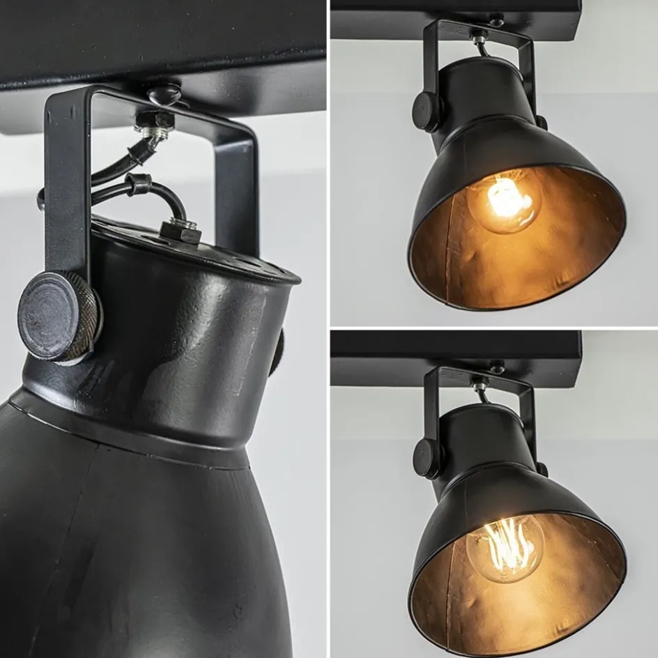 2-Lichts metalen plafondlamp Eliano mat zwart>Straluma Online