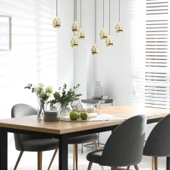 8-Lichts ovale hanglamp eggs zwart/goud><noscript><img width=