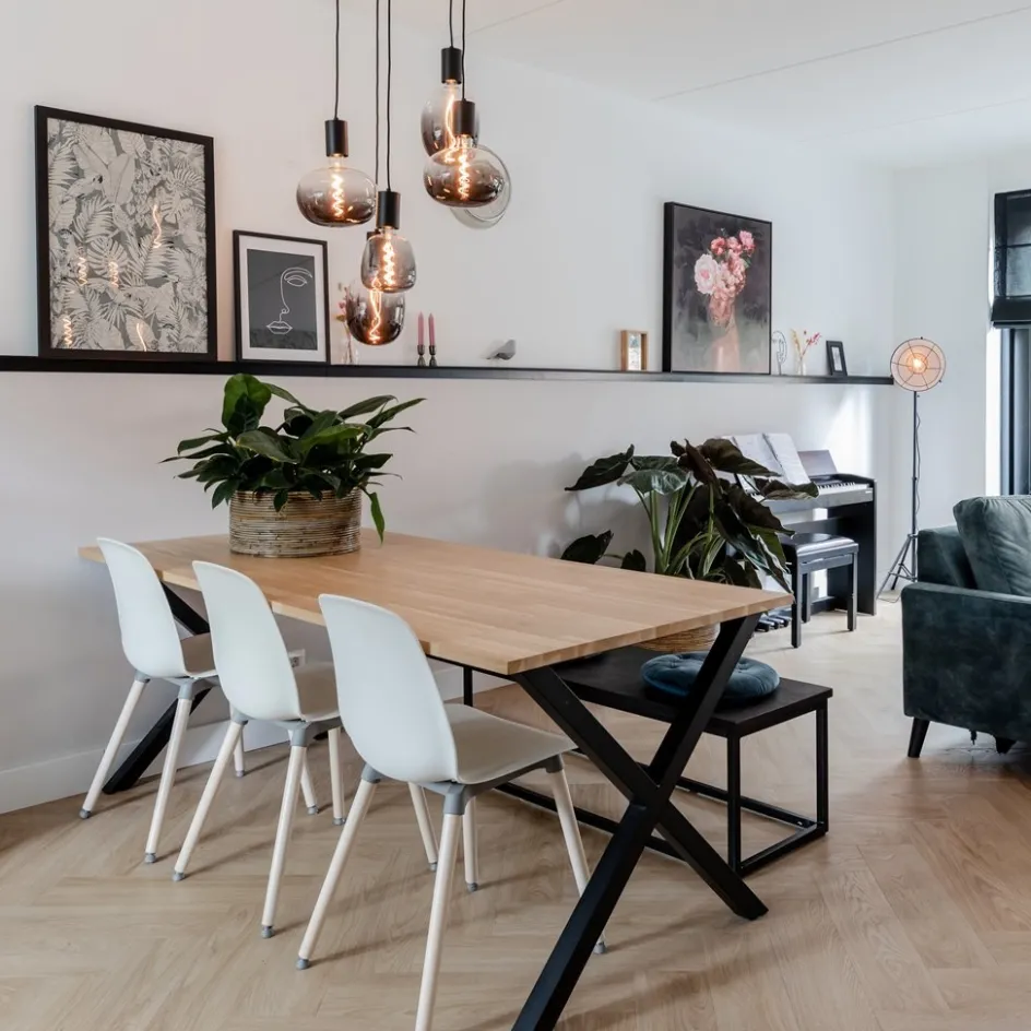 5-lichts plaat rond + pendels zwart ex.lb>Straluma Best