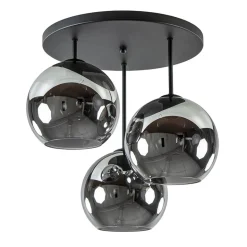 3-Lichts plafondlamp mat zwart met titanium glas>Straluma Online