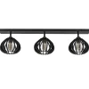 3-Lichts plafondlamp zwart met verstelbare houten kappen>Straluma New