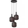 3-Lichts ronde hanglamp mat zwarte glazen kappen>Straluma Sale