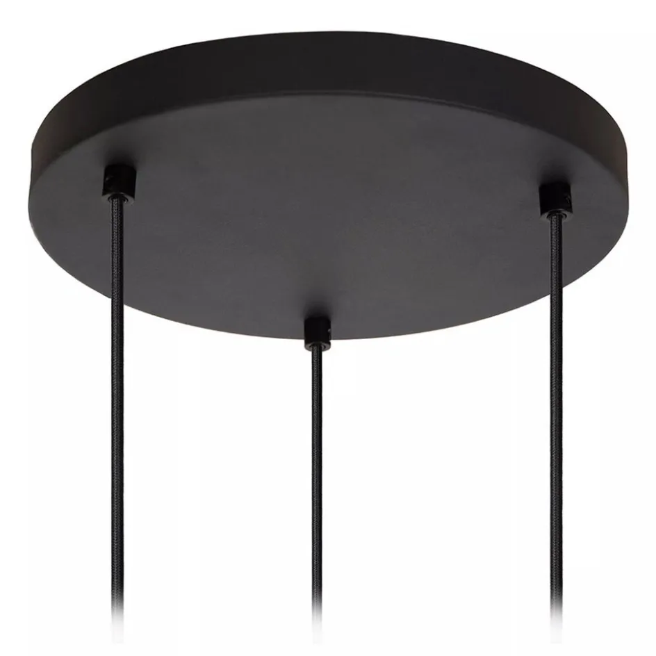 3-Lichts ronde hanglamp mat zwarte glazen kappen>Straluma Sale