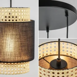 3-Lichts ronde hanglamp zwart met webbing></noscript>Straluma