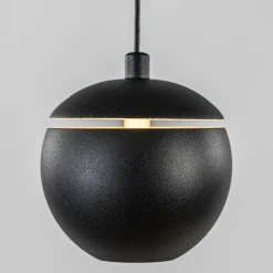 3-Lichts ronde LED hanglamp bollen zwart met goud><noscript><img width=