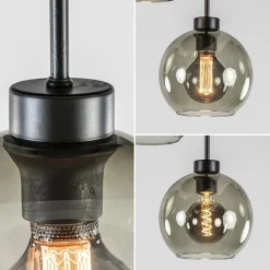 3-Lichts ronde plafondlamp met smoke glazen bollen></noscript>Straluma Sale