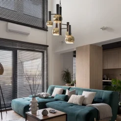 5-Lichts vide hanglamp textured black excl lichtbronnen><noscript><img width=