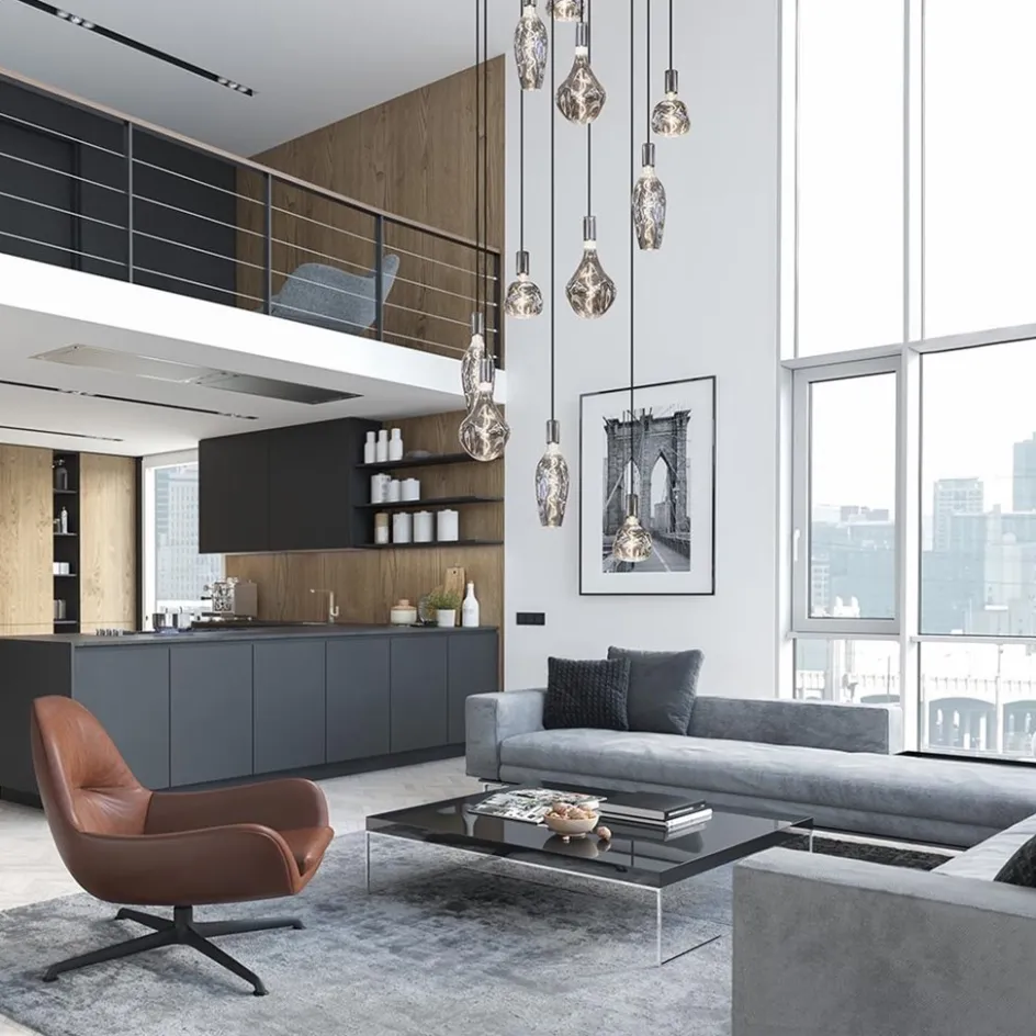 12-Lichts videlamp silverleaf met chroom excl lichtbronnen>Straluma Hot