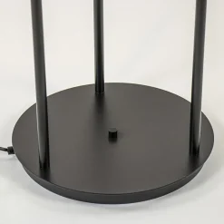 3-Lichts vloerlamp mat zwart met amber glazen bollen><noscript><img width=