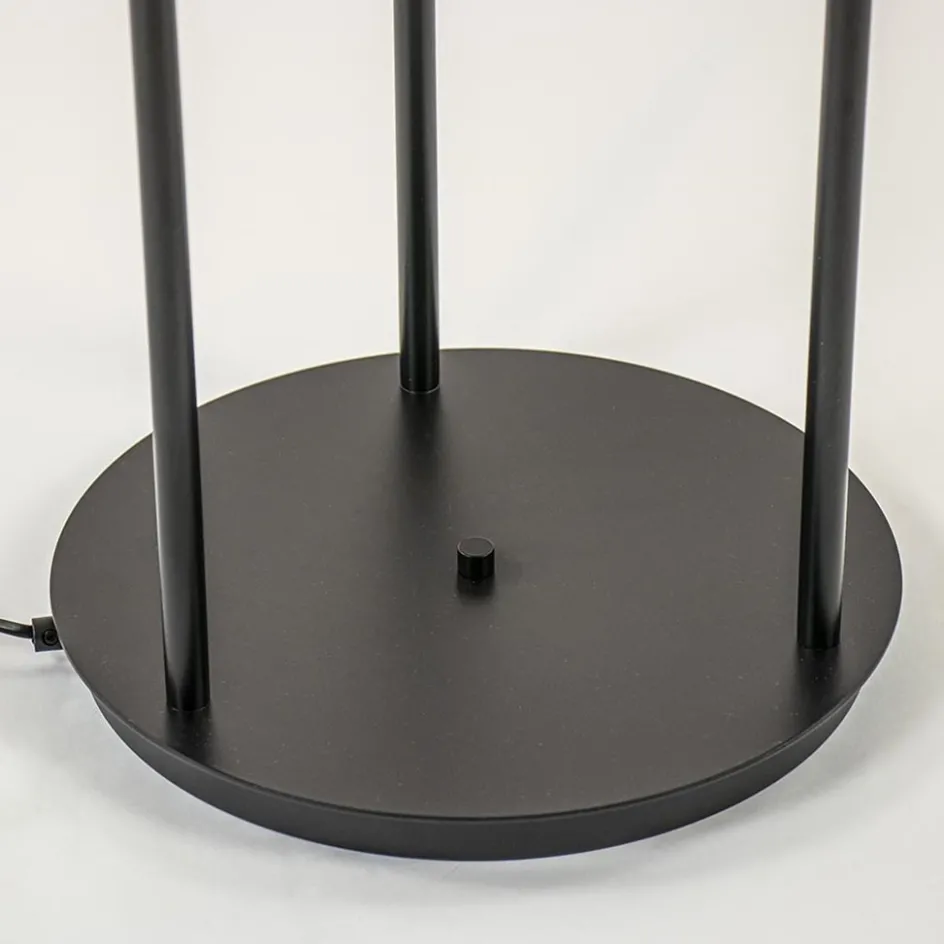 3-Lichts vloerlamp mat zwart met amber glazen bollen>Straluma Clearance