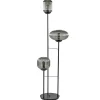 3-Lichts vloerlamp met smoke glazen kappen reliëf>Straluma Discount