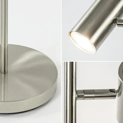 2-Lichts vloerlamp nikkel met dimbare spots></noscript>Straluma Best