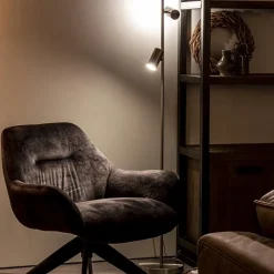 2-Lichts vloerlamp nikkel met dimbare spots></noscript>Straluma Best